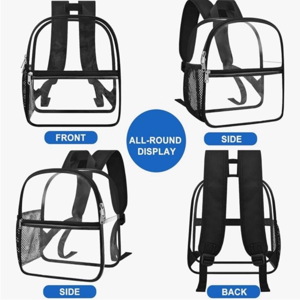 Transparent Clear Backpack With Black Accents Sta… - image 7